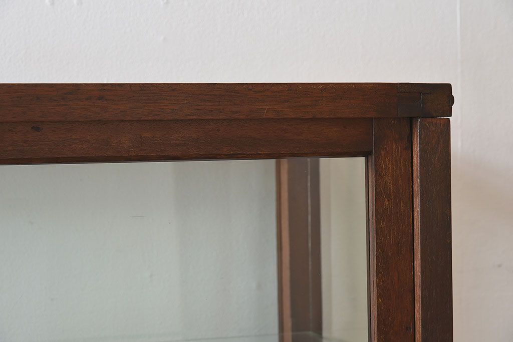 アンティーク家具　大正ロマン 引き出し付き!薄型 和製アンティークガラスケース