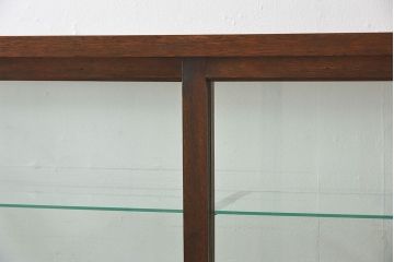 アンティーク家具　大正ロマン 引き出し付き!薄型 和製アンティークガラスケース