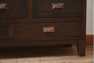 アンティーク家具　大正ロマン 引き出し付き!薄型 和製アンティークガラスケース