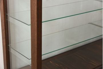 アンティーク家具　大正ロマン 引き出し付き!薄型 和製アンティークガラスケース
