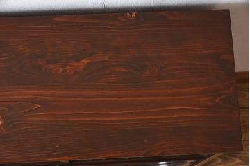 アンティーク家具　 和製アンティーク 丸窓　チェッカーガラス引き戸の収納棚