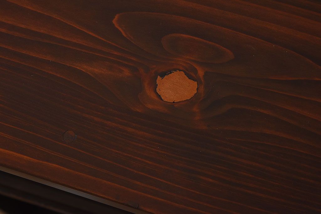 アンティーク家具　 和製アンティーク 丸窓　チェッカーガラス引き戸の収納棚