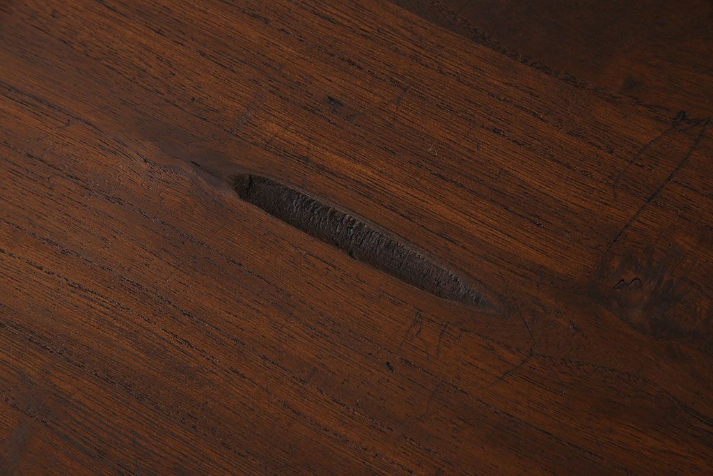 アンティーク家具　和製アンティーク　結霜ガラス入り!和モダンな鉄脚付きタンスローボード(箪笥)