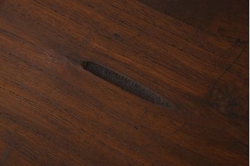 アンティーク家具　和製アンティーク　結霜ガラス入り!和モダンな鉄脚付きタンスローボード(箪笥)