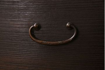 アンティーク家具　檜天板!鉄脚付　シックな味わいのアンティーク箪笥ローボード
