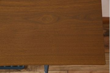 レトロ家具　アンティーク　ネイビーペイントレッグ　レトロなシンガー社製ミシンテーブル(シンガーミシン、ミシン台)(1)