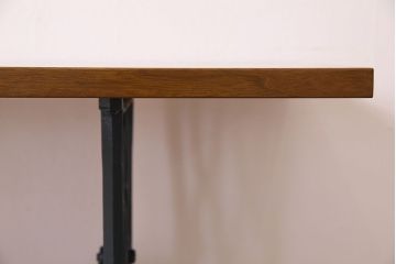 レトロ家具　アンティーク　ネイビーペイントレッグ　レトロなシンガー社製ミシンテーブル(シンガーミシン、ミシン台)(1)