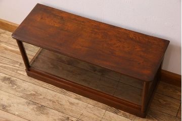 レトロ家具　栓材製!レトロな小ぶりのアンティークガラスケース