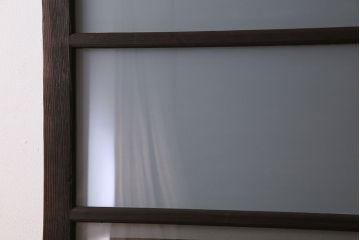 和製アンティーク　すりガラス入り!古い木製のガラス戸2枚セット