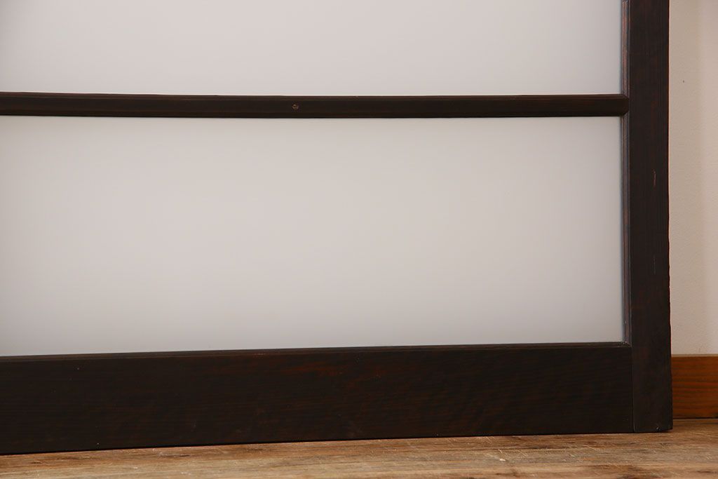 和製アンティーク　すりガラス入り!古い木製のガラス戸2枚セット