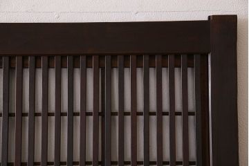 アンティーク　裏障子付き　モダンなデザイン!ダイヤガラス帯の格子戸2枚セット