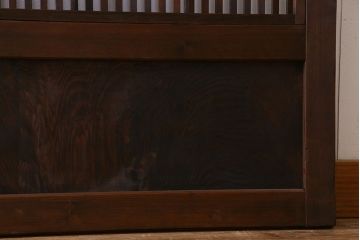 アンティーク　裏障子付き　モダンなデザイン!ダイヤガラス帯の格子戸2枚セット