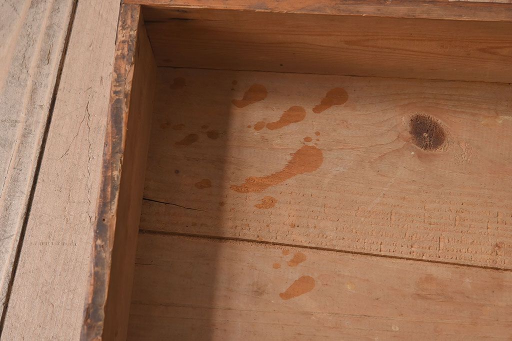 アンティーク雑貨　昭和レトロ　シンプルなデザインの木箱2箱セット(1)