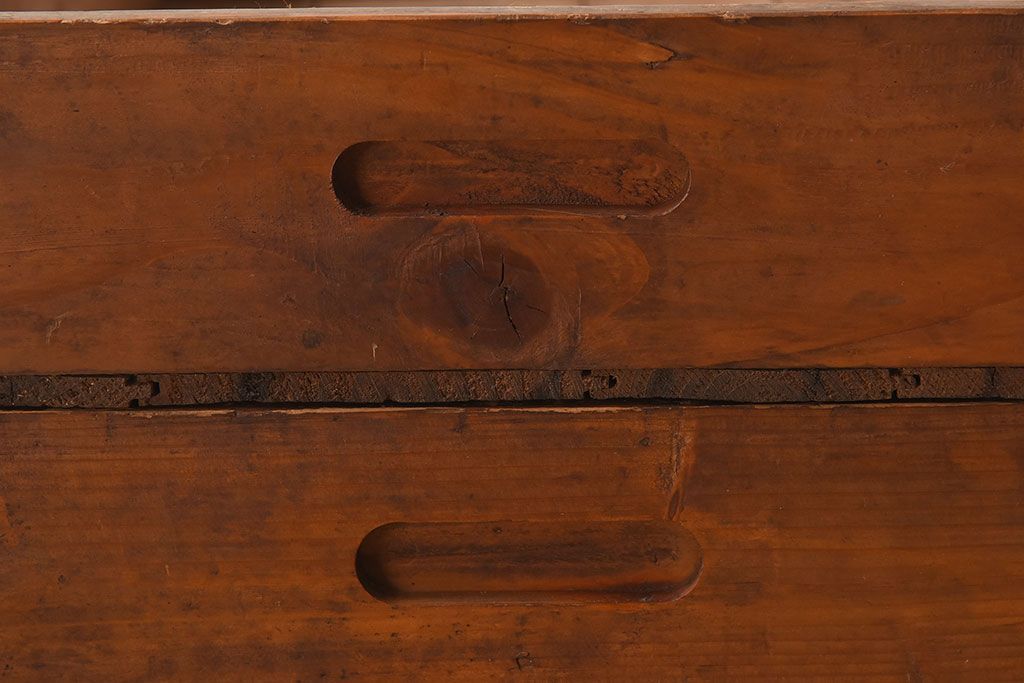 アンティーク雑貨　昭和レトロ　シンプルなデザインの木箱2箱セット(1)