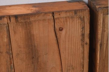 アンティーク雑貨　昭和レトロ　シンプルなデザインの木箱2箱セット(2)