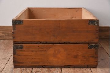 アンティーク雑貨　昭和レトロ　シンプルなデザインの木箱2箱セット(3)