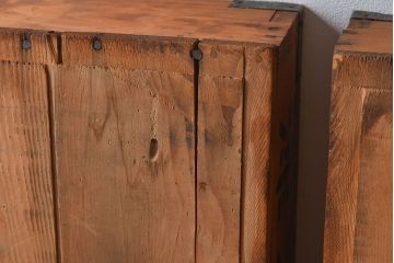 アンティーク雑貨　昭和レトロ　シンプルなデザインの木箱2箱セット(3)
