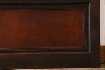 アンティーク　裏ガラス入り　モールガラス帯の格子戸4枚セット