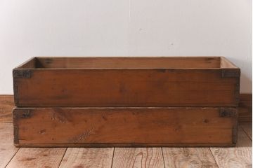 アンティーク雑貨　シンプルなデザイン　昭和レトロなアンティーク木箱2箱セット(1)