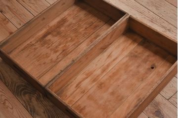 アンティーク雑貨　シンプルなデザイン　昭和レトロなアンティーク木箱2箱セット(1)