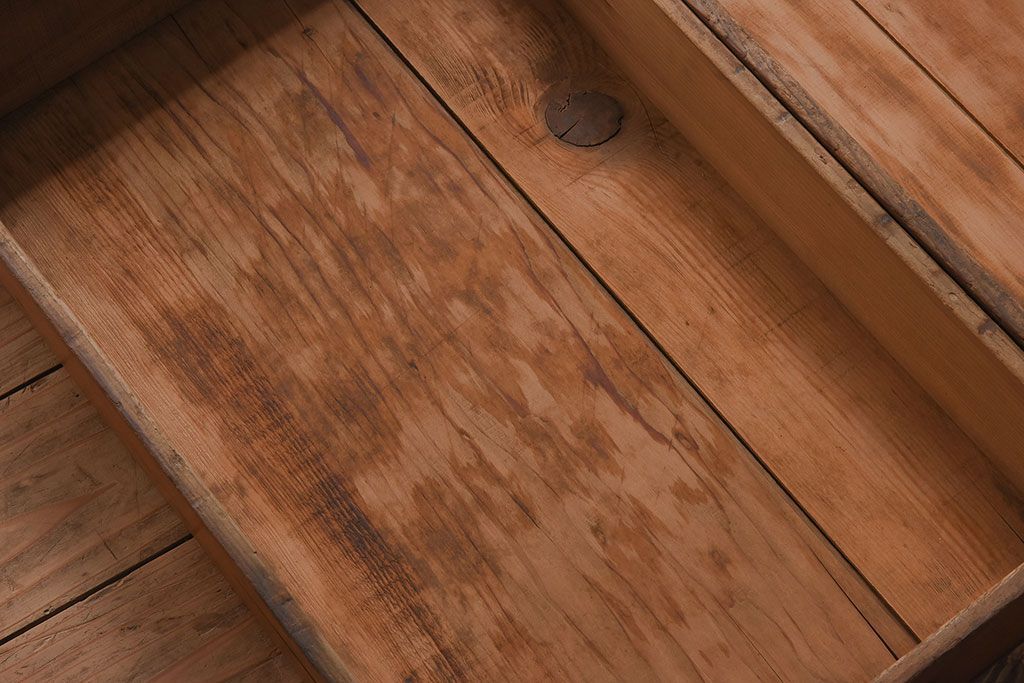 アンティーク雑貨　シンプルなデザイン　昭和レトロなアンティーク木箱2箱セット(1)