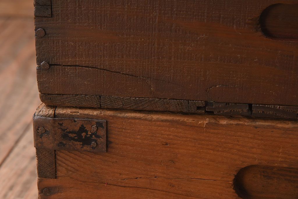 アンティーク雑貨　シンプルなデザイン　昭和レトロなアンティーク木箱2箱セット(1)