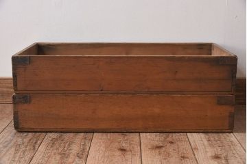 アンティーク雑貨　シンプルなデザイン　昭和レトロなアンティーク木箱2箱セット(1)