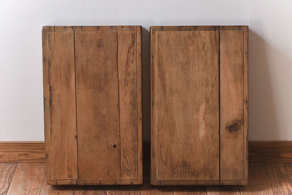 アンティーク雑貨　シンプルなデザイン　昭和レトロなアンティーク木箱2箱セット(1)