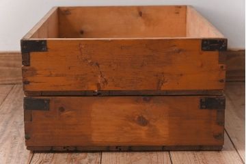 アンティーク雑貨　シンプルなデザイン　昭和レトロなアンティーク木箱2箱セット(2)