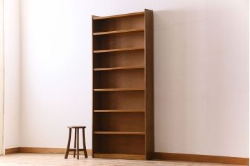 レトロ家具　昭和レトロ　背の高いシンプルなアンティーク本棚(飾り棚・シェルフ)