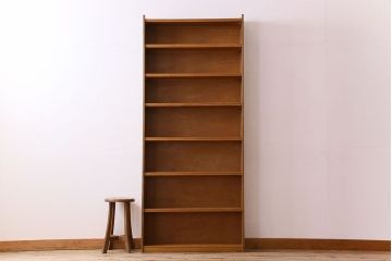 レトロ家具　昭和レトロ　背の高いシンプルなアンティーク本棚(飾り棚・シェルフ)