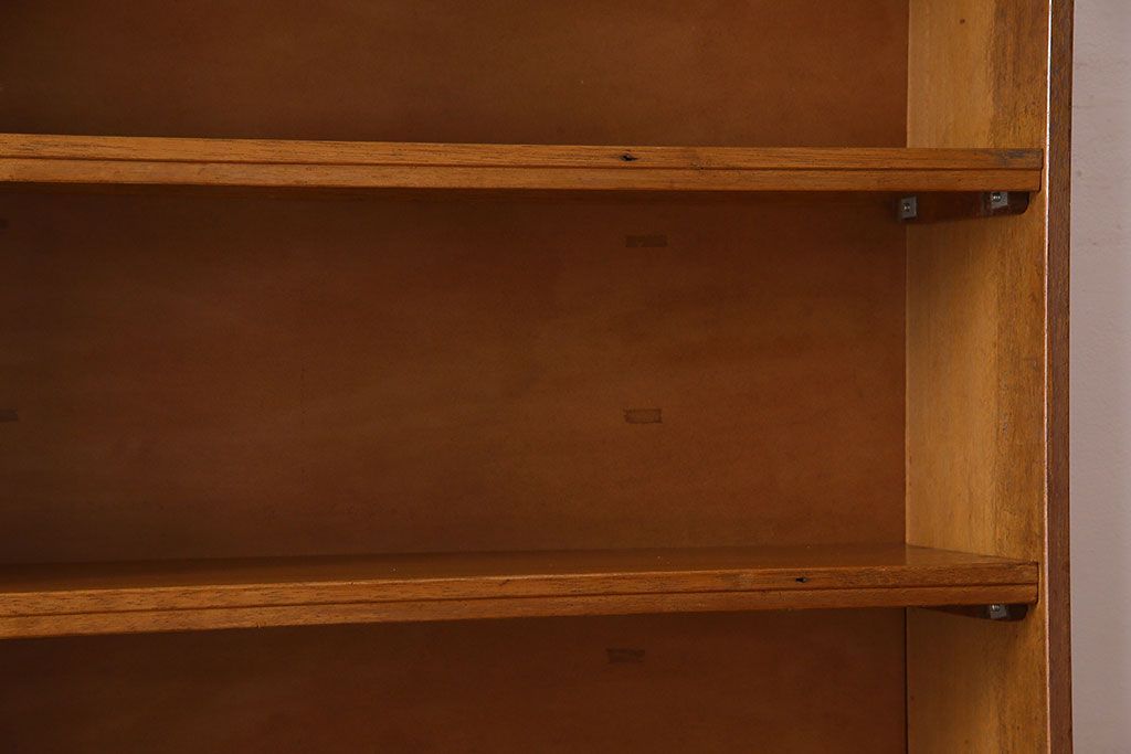 レトロ家具　昭和レトロ　背の高いシンプルなアンティーク本棚(飾り棚・シェルフ)