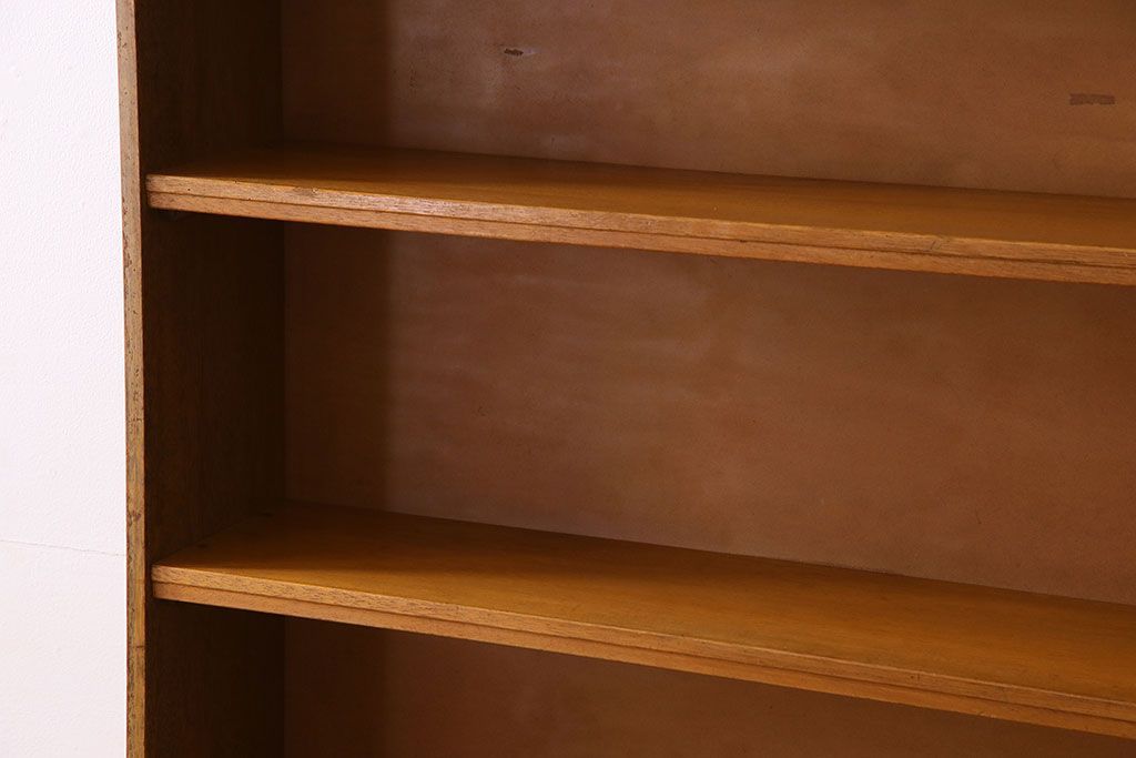 レトロ家具　昭和レトロ　背の高いシンプルなアンティーク本棚(飾り棚・シェルフ)