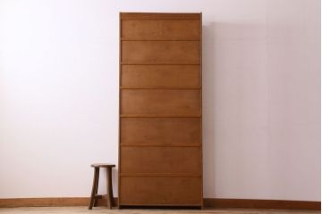 レトロ家具　昭和レトロ　背の高いシンプルなアンティーク本棚(飾り棚・シェルフ)