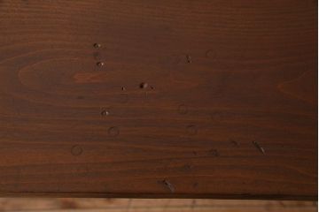 アンティーク家具　古材天板!オリーブグリーンペイント鉄脚のダイニングテーブル
