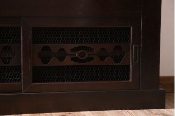 アンティーク家具　明治期　四尺　古民具・骨董　水屋箪笥ローボード(テレビ台、キャビネット、収納棚)