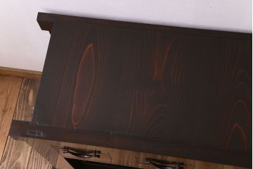 アンティーク家具　明治期　四尺　古民具・骨董　水屋箪笥ローボード(テレビ台、キャビネット、収納棚)