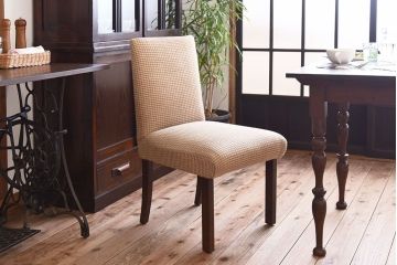 アンティーク家具　シンプルなアンティークチェア(布座面・ファブリック)(1)
