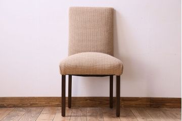 アンティーク家具　シンプルなアンティークチェア(布座面・ファブリック)(1)