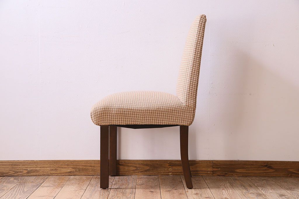 アンティーク家具　シンプルなアンティークチェア(布座面・ファブリック)(1)