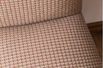 アンティーク家具　シンプルなアンティークチェア(布座面・ファブリック)(1)