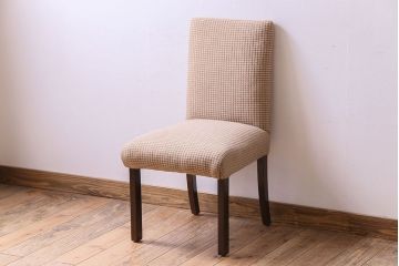 アンティーク家具　シンプルなアンティークチェア(布座面・ファブリック)(2)