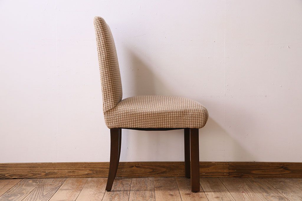 アンティーク家具　シンプルなアンティークチェア(布座面・ファブリック)(2)