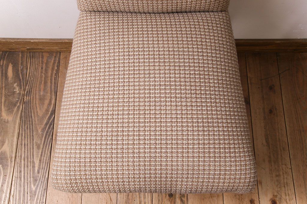 アンティーク家具　シンプルなアンティークチェア(布座面・ファブリック)(2)