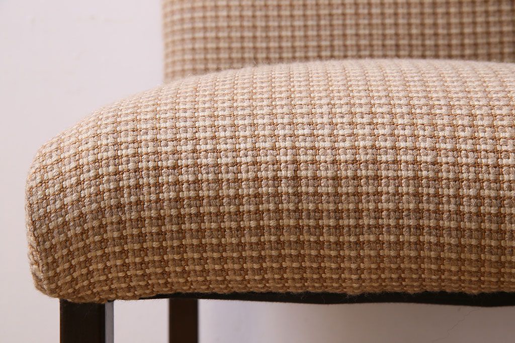 アンティーク家具　シンプルなアンティークチェア(布座面・ファブリック)(2)