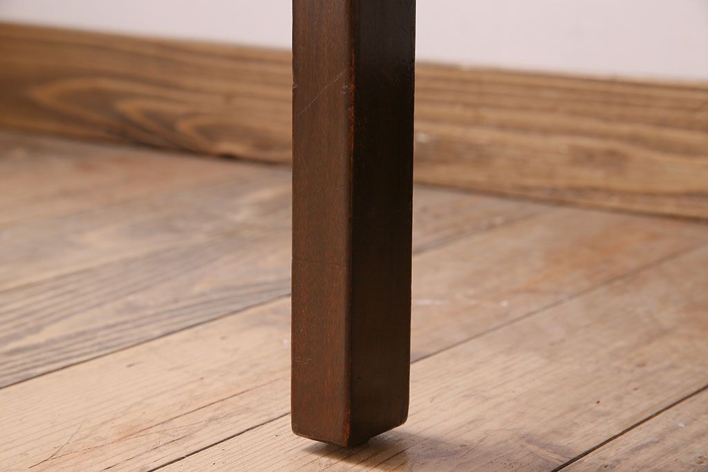 アンティーク家具　シンプルなアンティークチェア(布座面・ファブリック)(2)