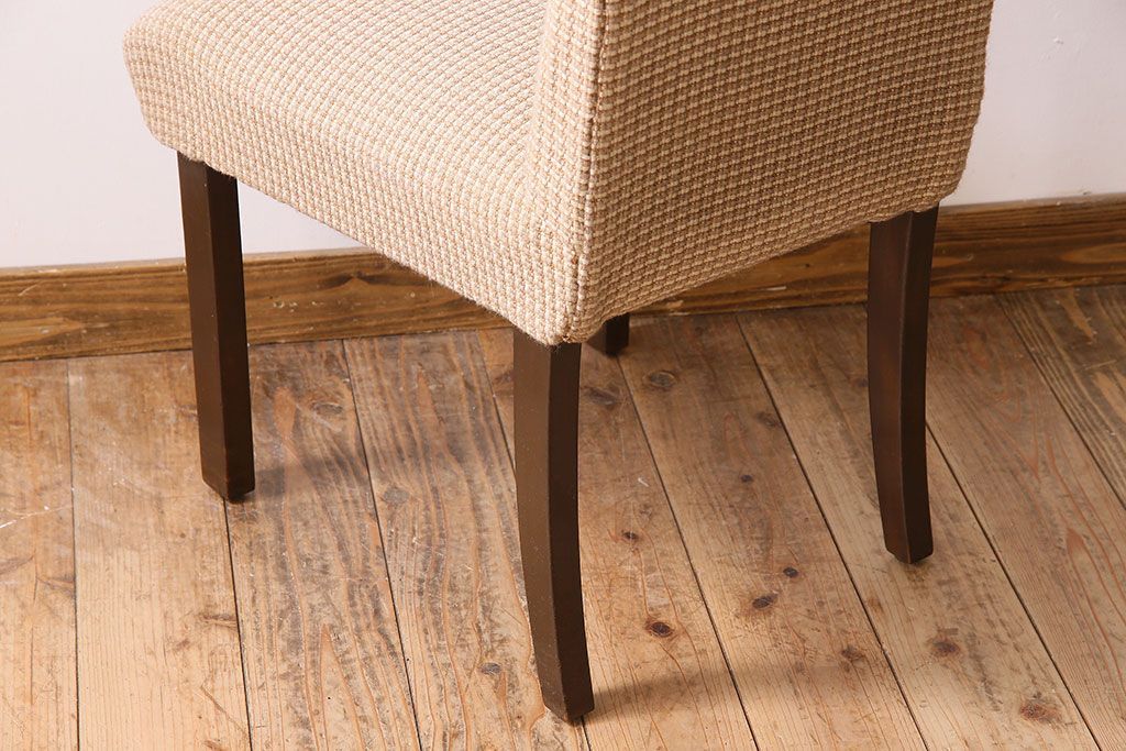 アンティーク家具　シンプルなアンティークチェア(布座面・ファブリック)(2)