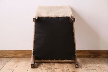 アンティーク家具　シンプルなアンティークチェア(布座面・ファブリック)(2)