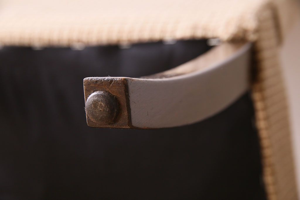 アンティーク家具　シンプルなアンティークチェア(布座面・ファブリック)(2)