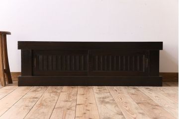 アンティーク家具　明治大正期　四尺　古民具・骨董　水屋箪笥ローボード(テレビ台、キャビネット、収納棚)